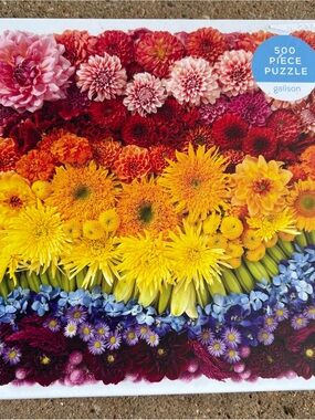Galison Yellow & Multi Floral 500 Piece Puzzle.